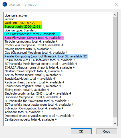 License information